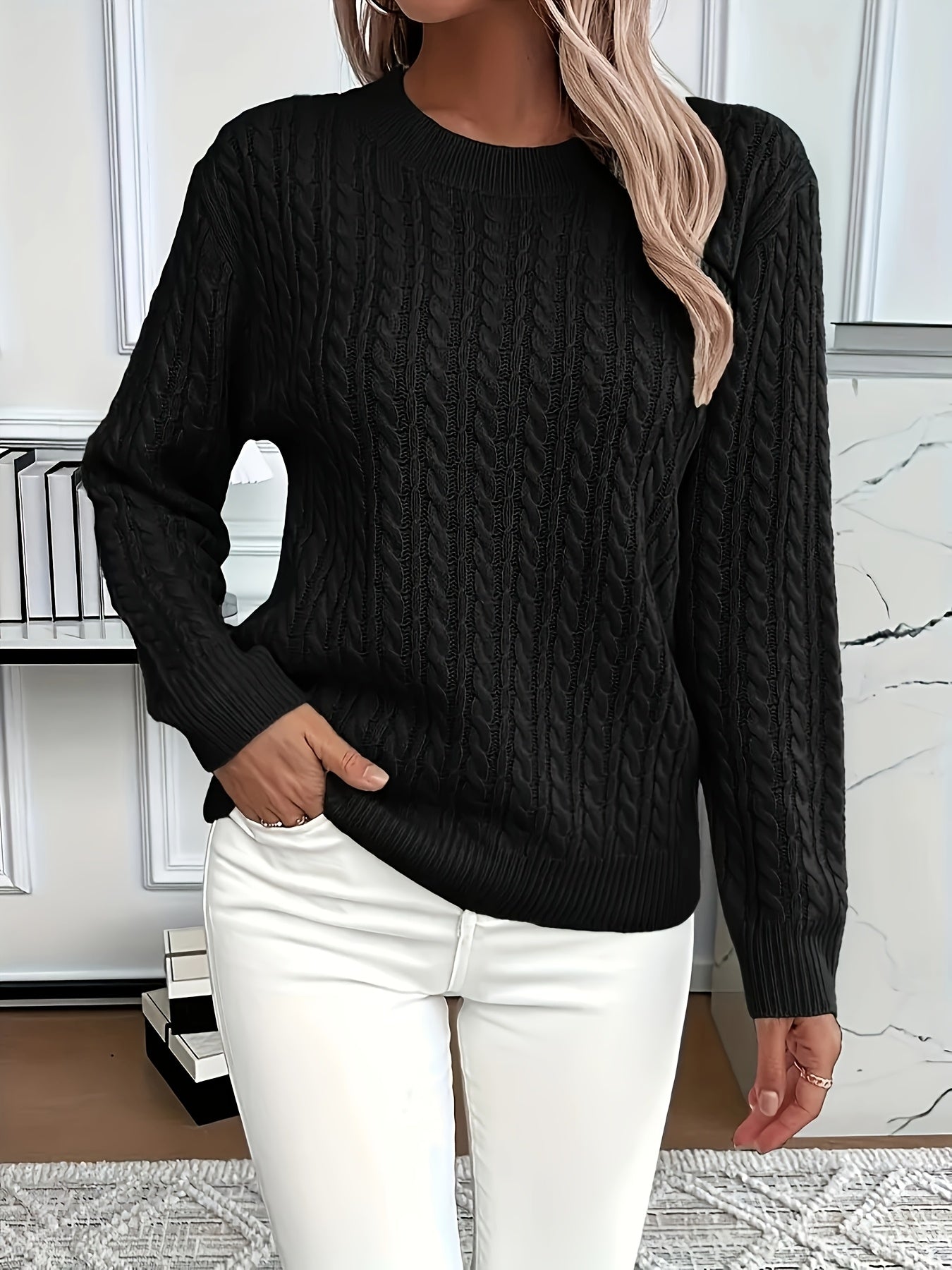 Antonella - Lässiger, lockerer Rundhals-Pullover