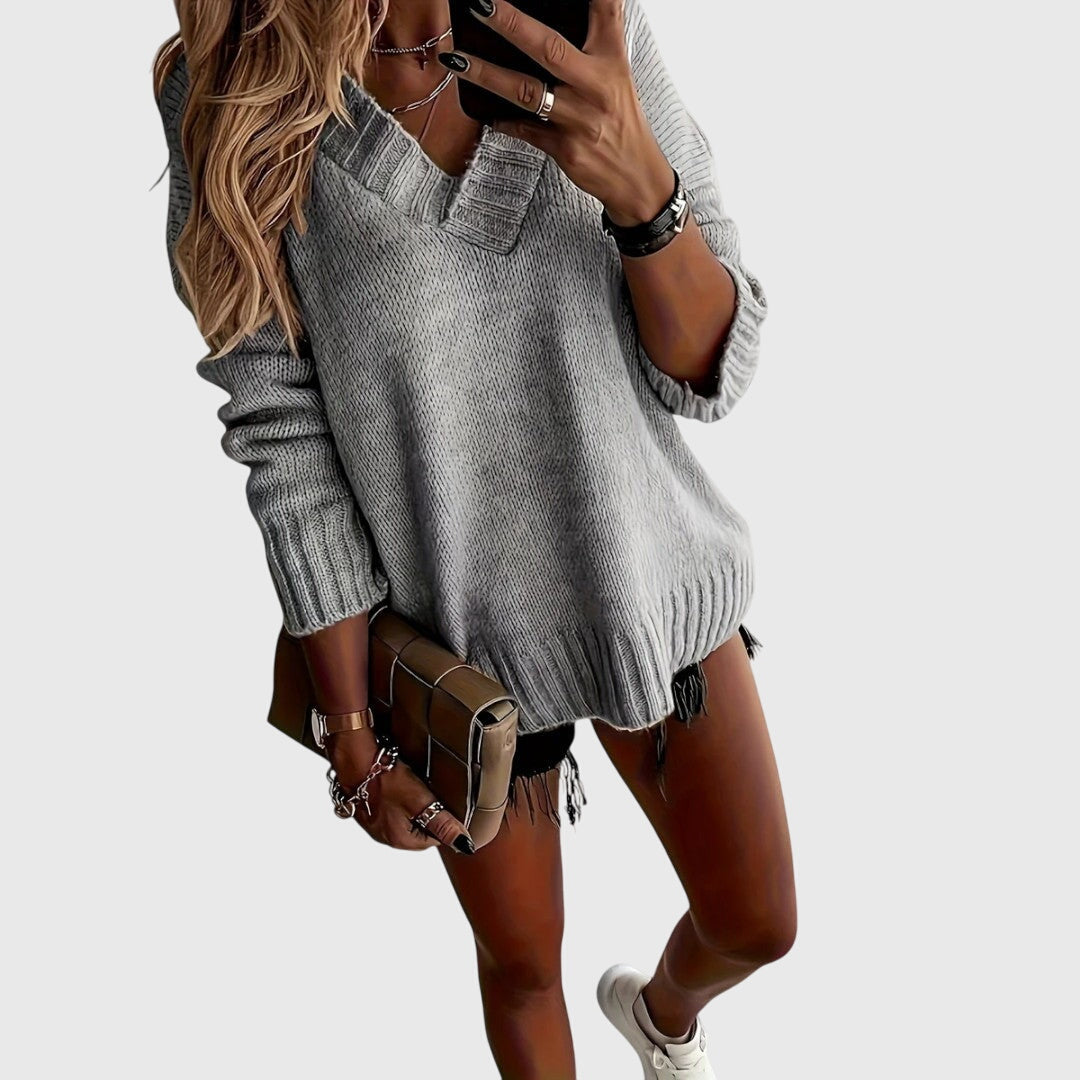 Carole - V-Ausschnitt Strickpullover