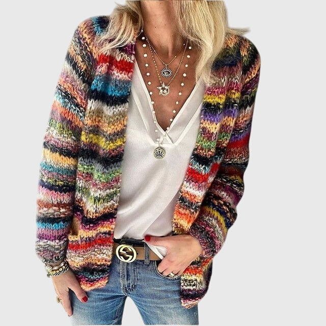 Abigail - Farbgestreifter Cardigan