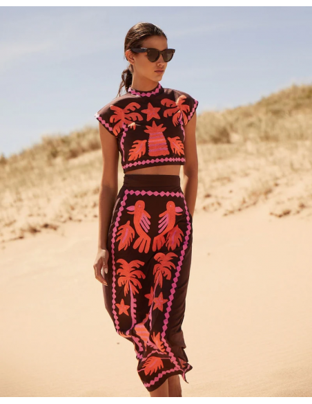 Katia - Geprinte Set Top en Rok