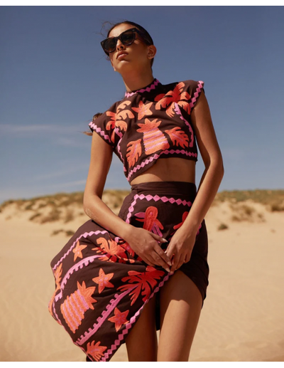 Katia - Geprinte Set Top en Rok