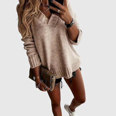 Carole - V-Ausschnitt Strickpullover