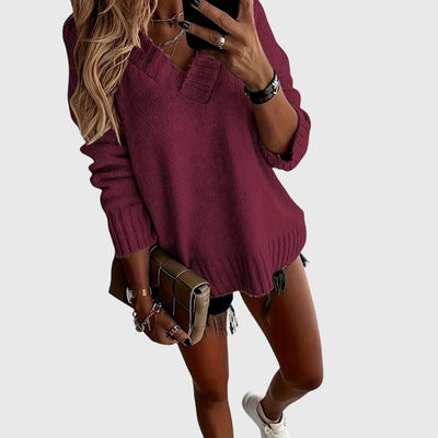 Carole - V-Ausschnitt Strickpullover