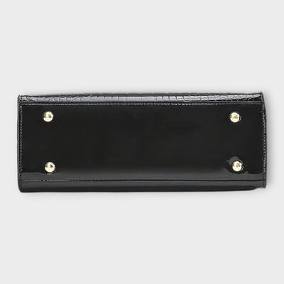 Olivia - Glänzende Krokodilprägung Handtasche