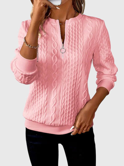 Catherine - Sweatshirt mit halbem Reißverschluss