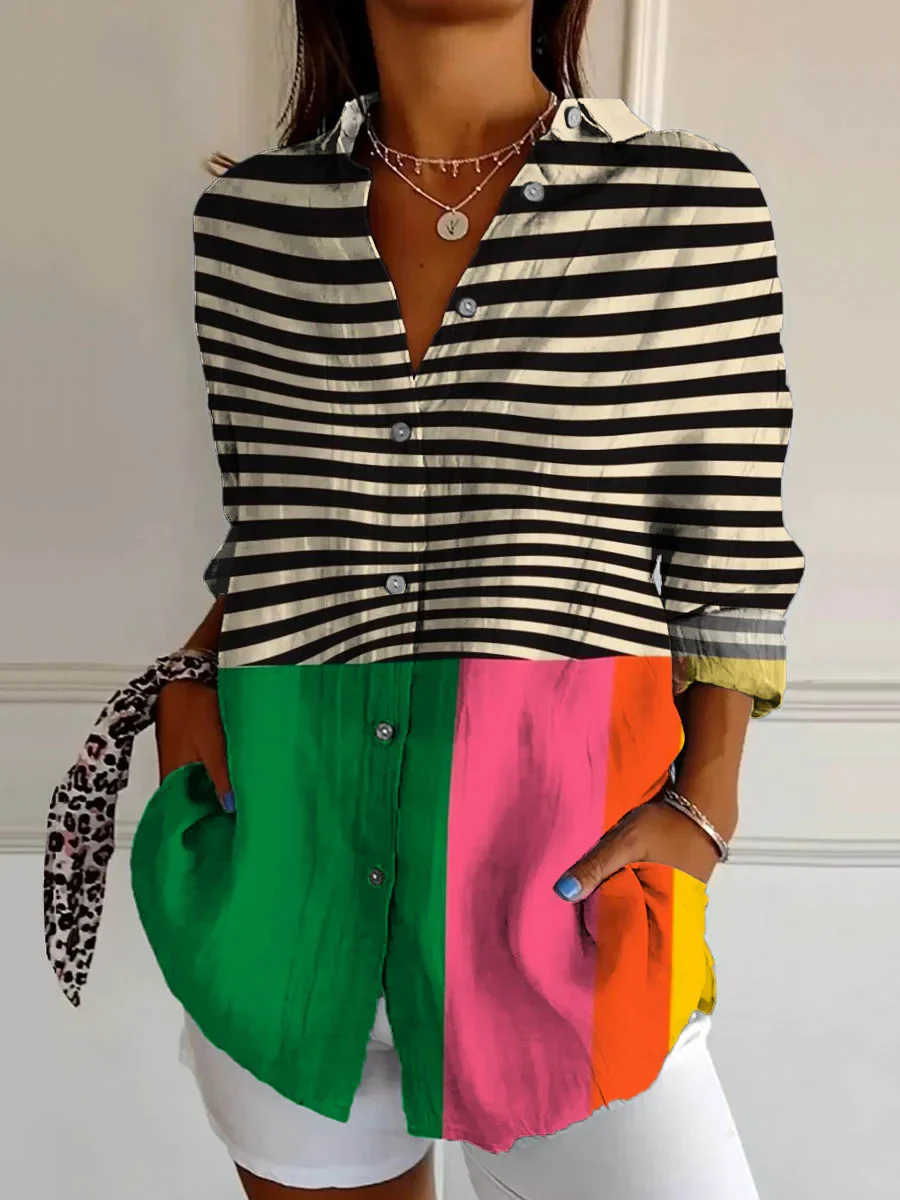 Marilou | Bluse mit Farbigen Design