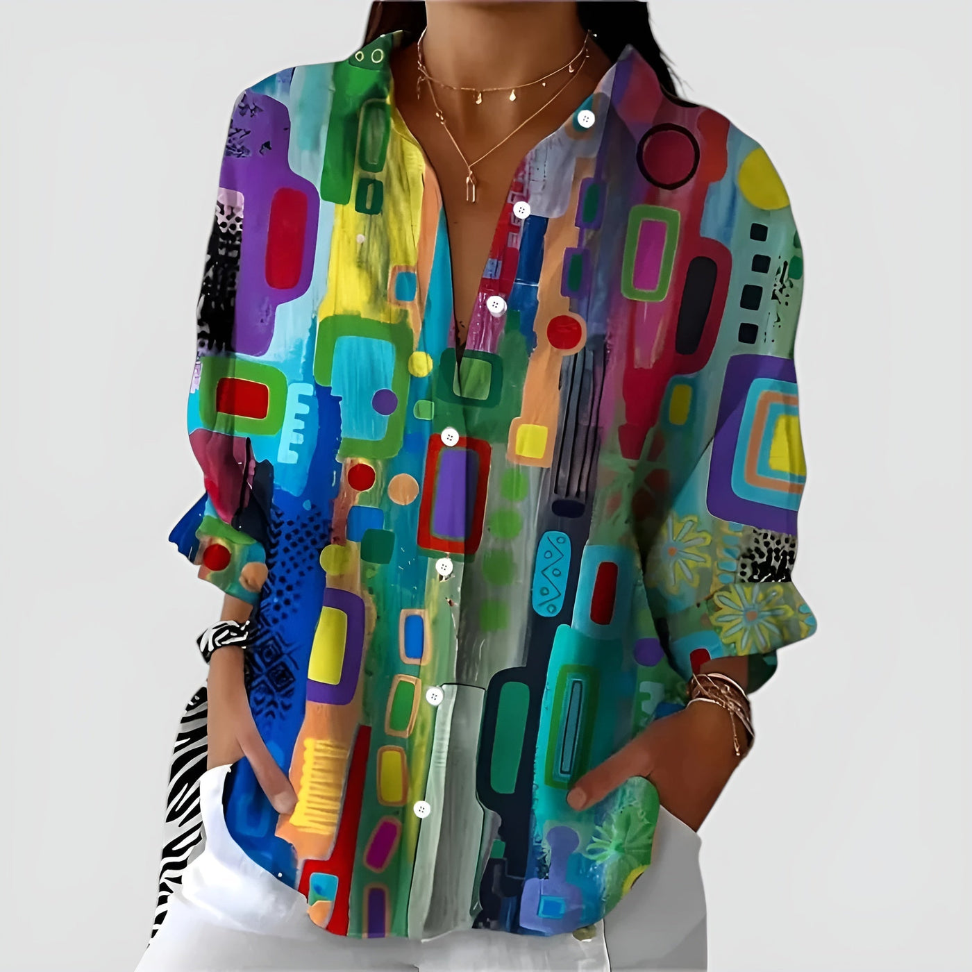 Ava™ Bluse mit geometrischem Muster
