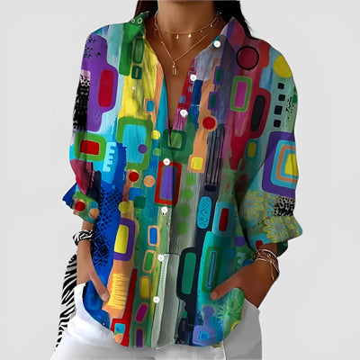 Ava™ Bluse mit geometrischem Muster