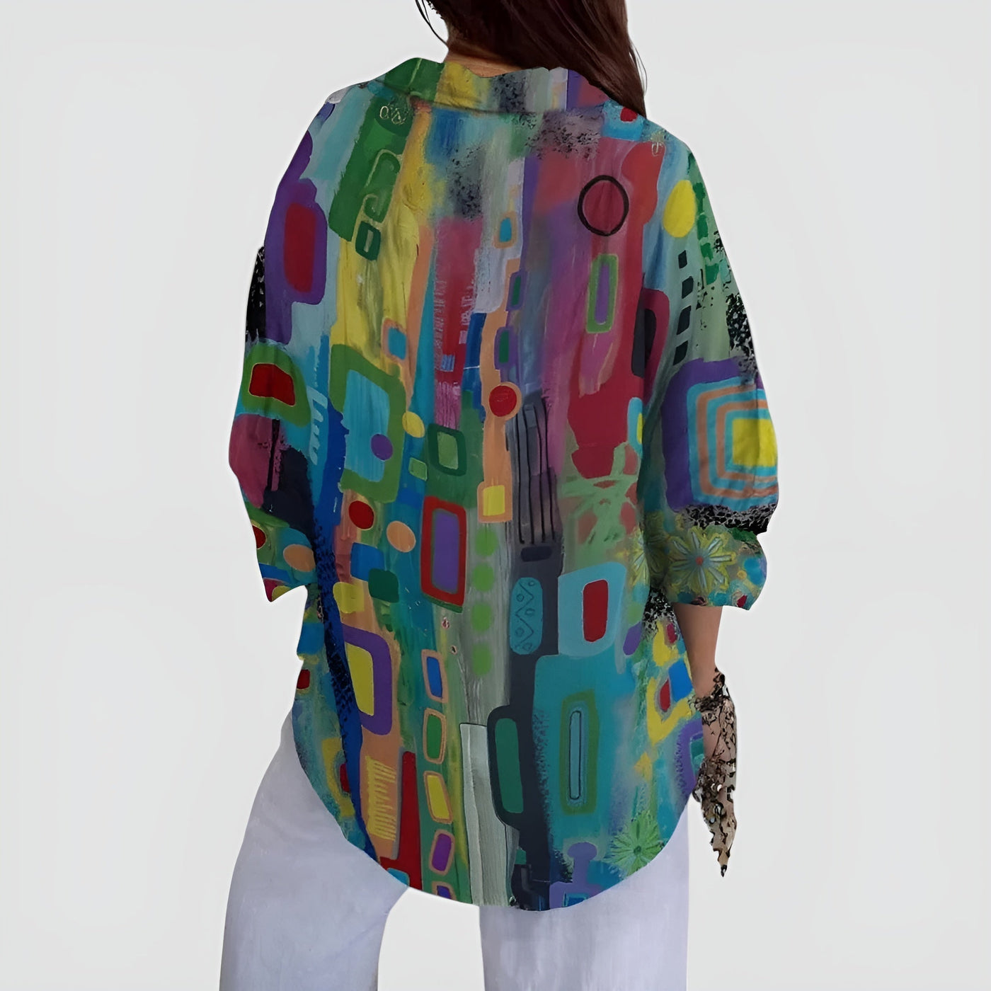 Ava™ Bluse mit geometrischem Muster