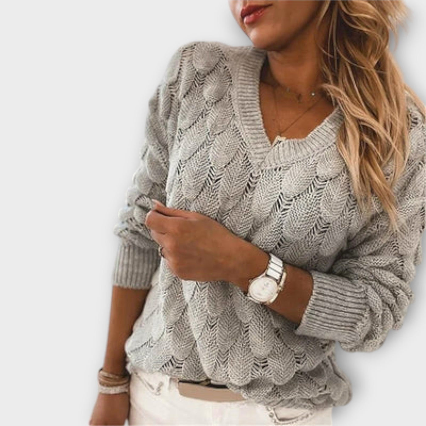 Aine - Eleganter Pullover mit V-Ausschnitt