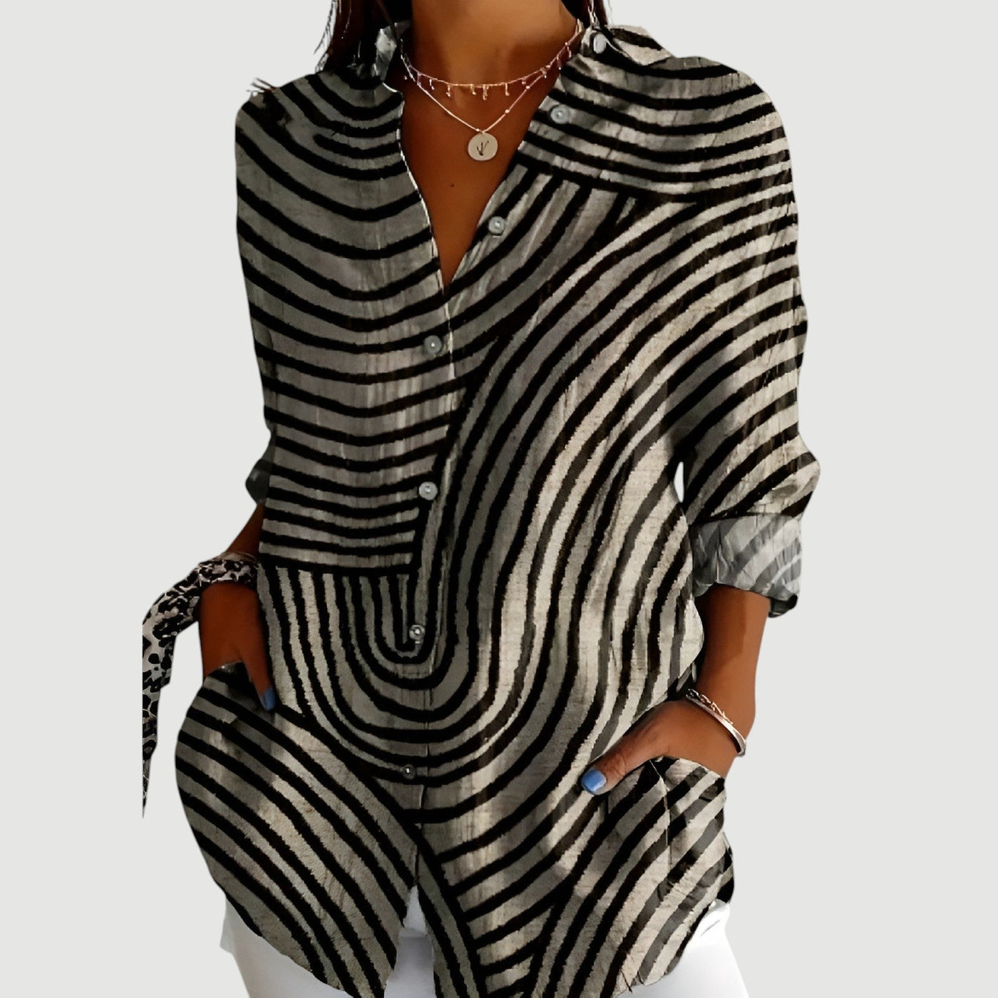 Maya™ | Bluse mit Farbigem Design
