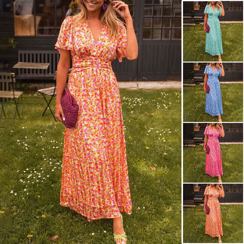 Agathe Klassische V-Ausschnitt Kleid