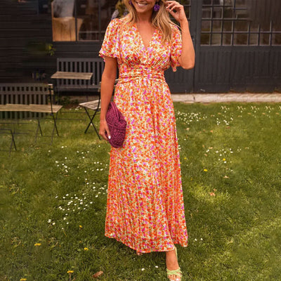Agathe Klassische V-Ausschnitt Kleid