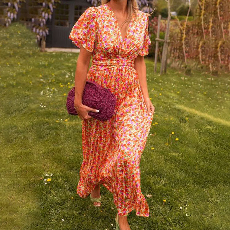 Agathe Klassische V-Ausschnitt Kleid