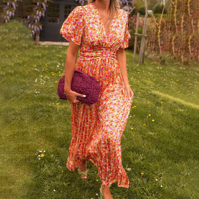 Agathe Klassische V-Ausschnitt Kleid
