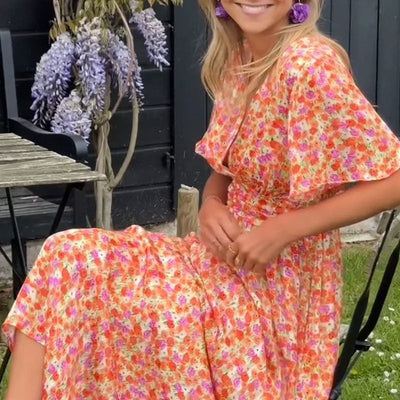 Agathe Klassische V-Ausschnitt Kleid