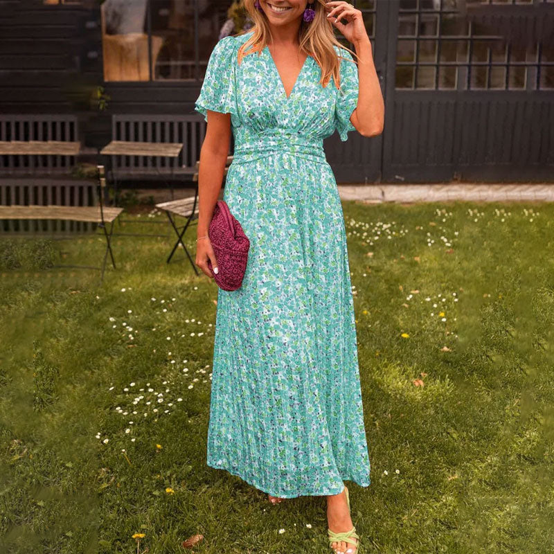 Agathe Klassische V-Ausschnitt Kleid