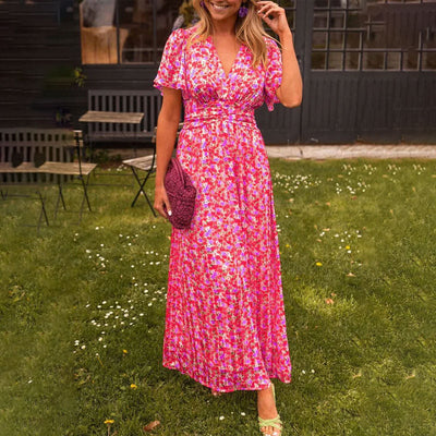 Agathe Klassische V-Ausschnitt Kleid